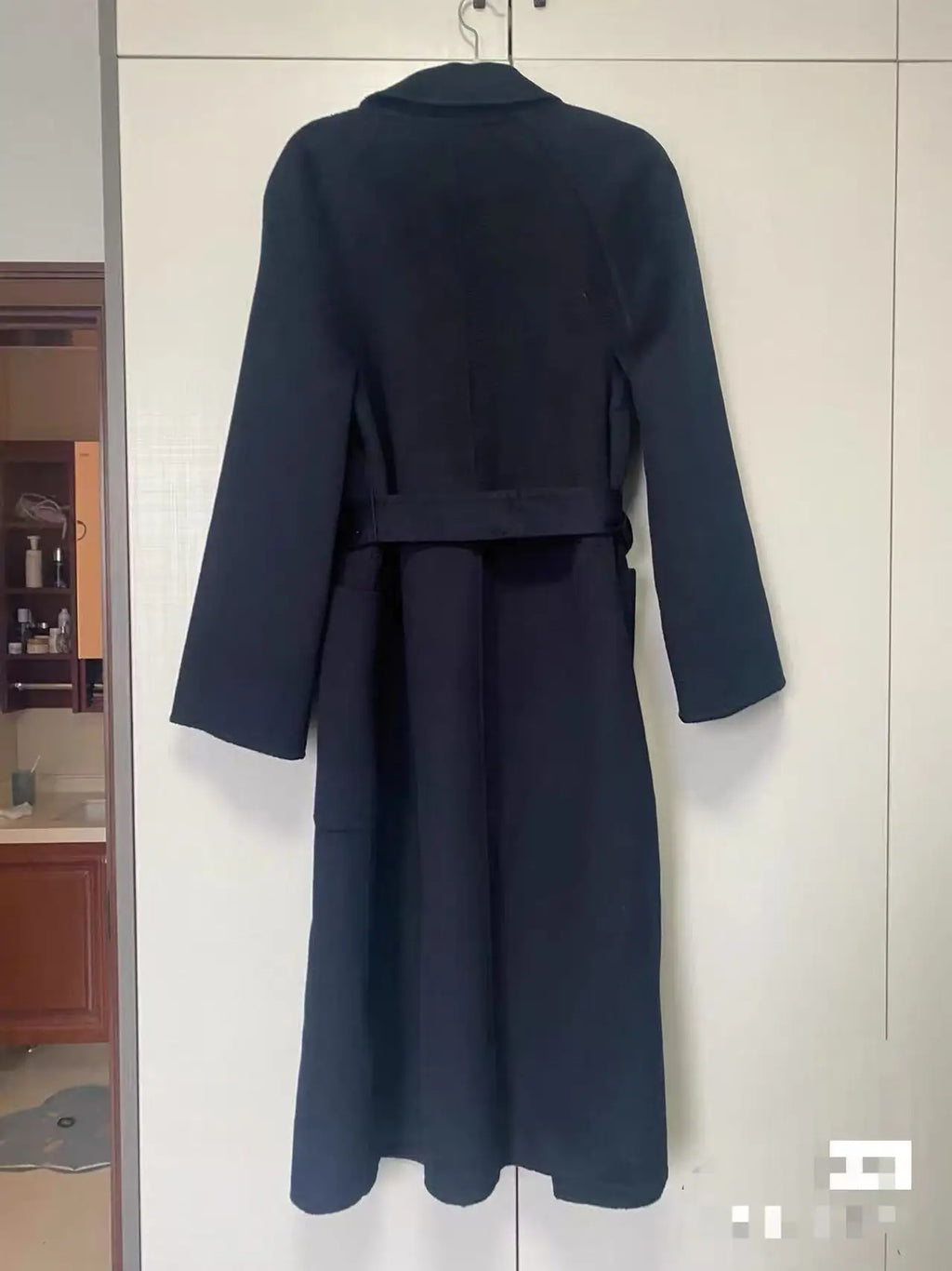 Manteau long femme en laine à revers – CLEVI Paris