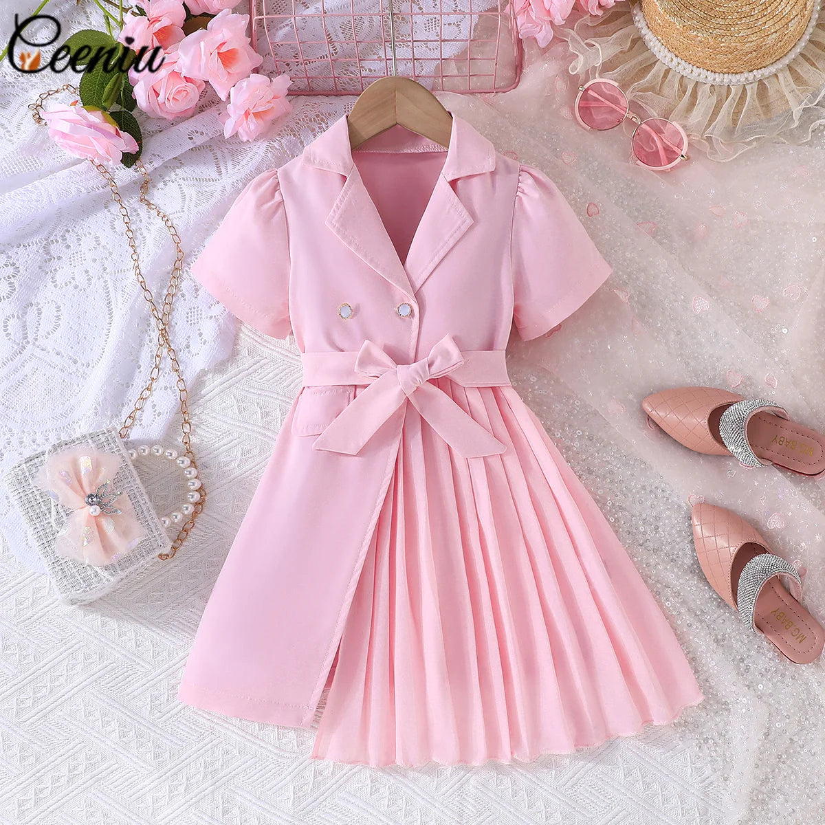 Robe blazer fille à revers – CLEVI Paris