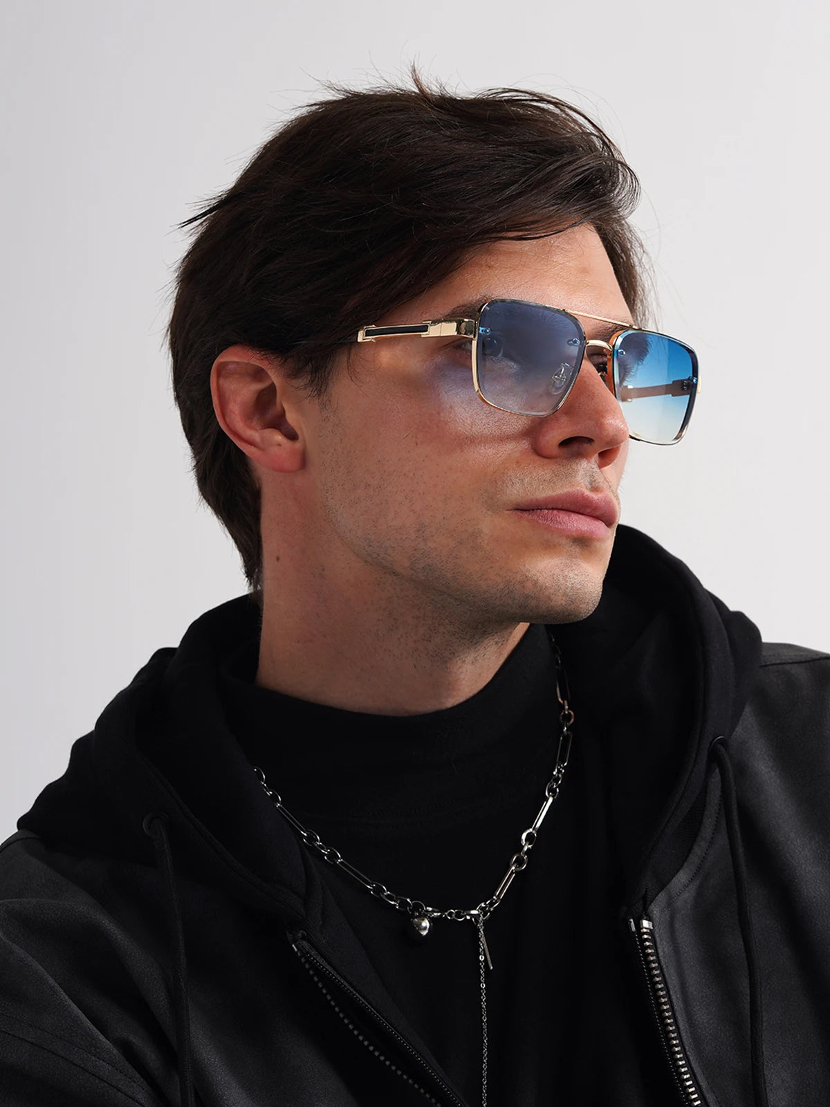 Lunettes de Soleil Carrées Cuivre Dégradé UV400 Luxe Homme – CLEVI Paris