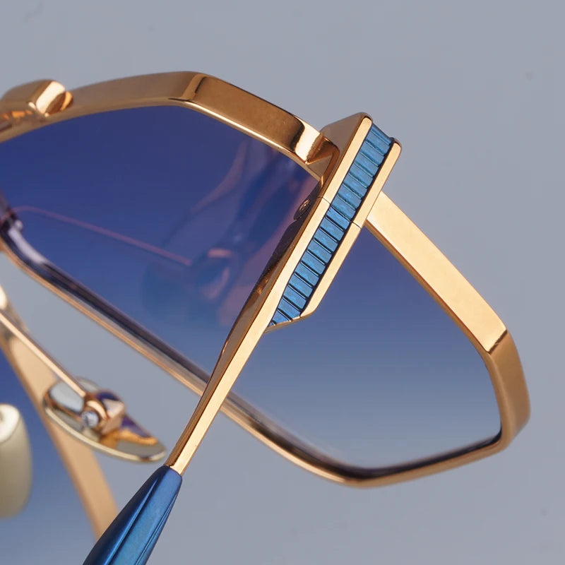 Lunettes de Soleil Ovales Alliage Punk Haute Rue Dégradé UV400 Unisexe – CLEVI Paris