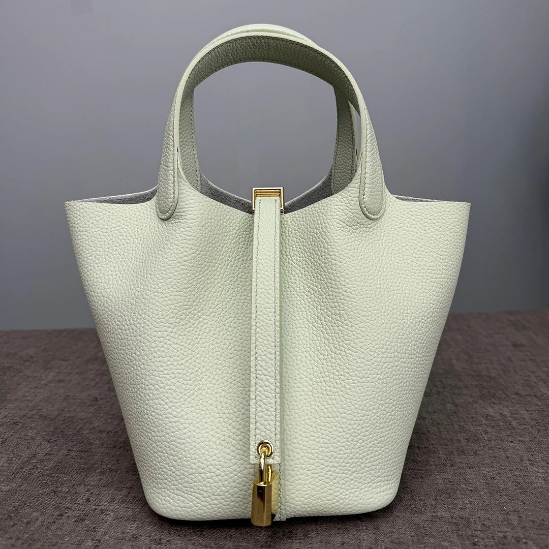 Sac Seau Cuir Togo Véritable Femme 2 Tailles Quincaillerie Or/Argent – CLEVI Paris