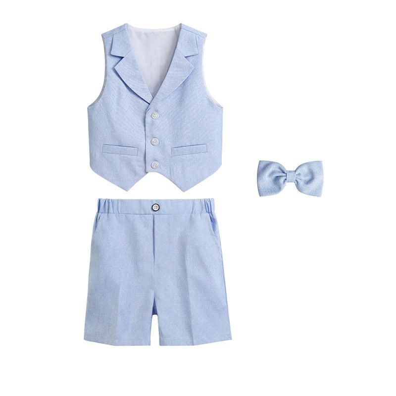 Costume été garçon, ensembles gilet et short – CLEVI Paris