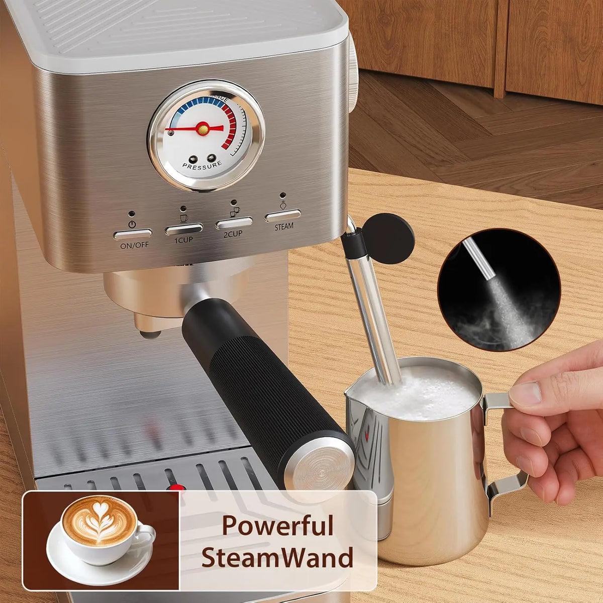Machine à expresso HiMISS 1300 W avec vapeur – CLEVI Paris