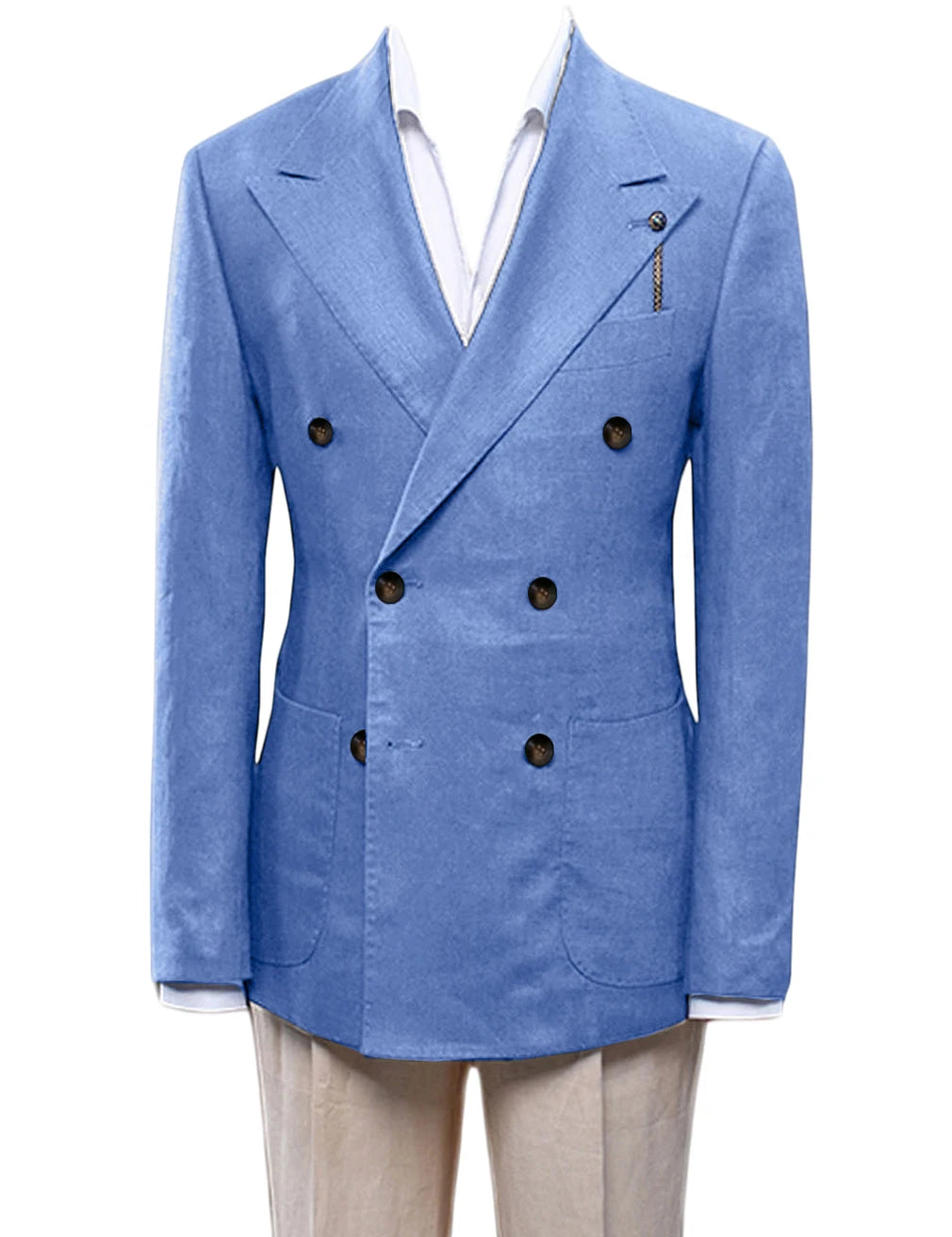 Blazer homme croisé ajusté en lin – CLEVI Paris