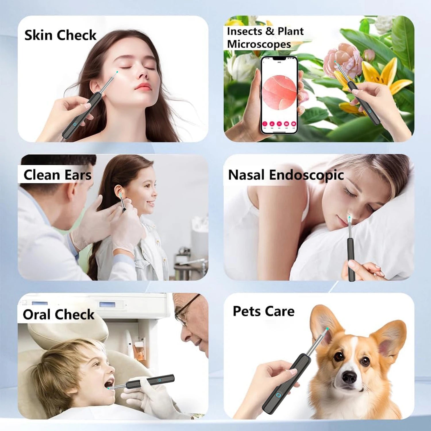 Kit Nettoyeur Oreilles Visuel HD 1080P Wi-Fi Otoscope IP67 USB-C – CLEVI Paris