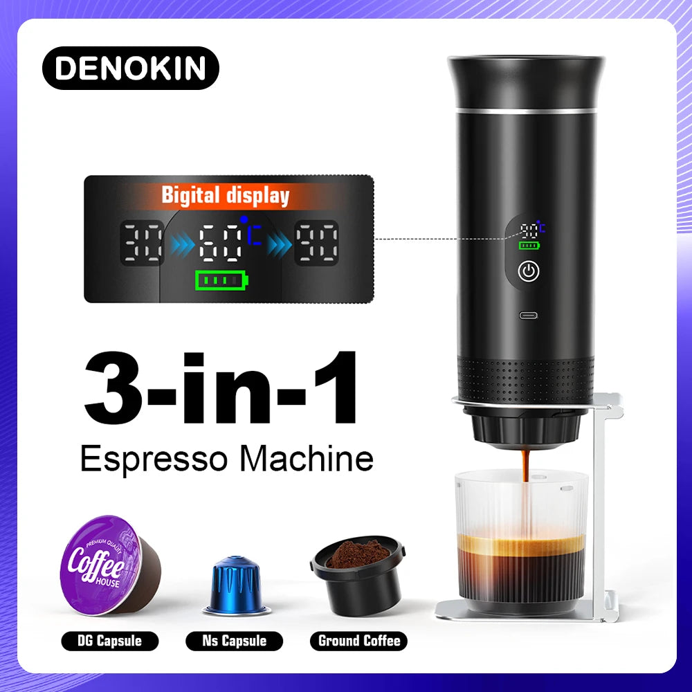 Machine expresso portable sans fil, 3-en-1, 20 bars – CLEVI Paris