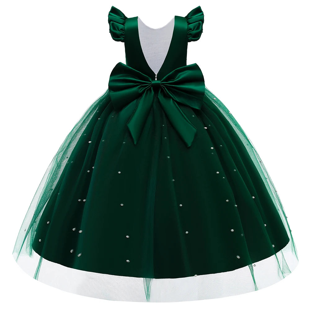 Robe cérémonie fille en tulle avec nœud – CLEVI Paris