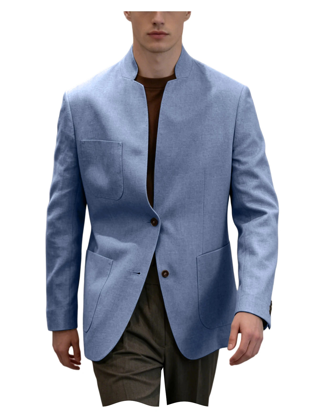 Blazer homme en lin – Col montant – CLEVI Paris