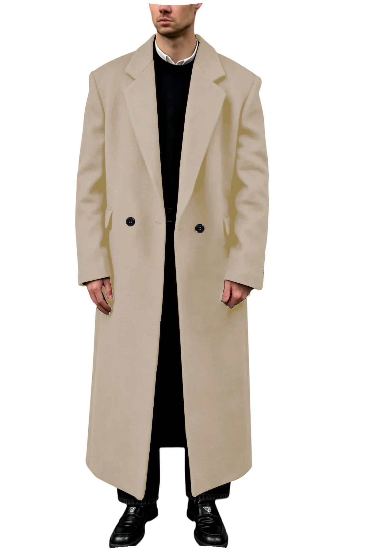 Manteau homme très long en laine mélangée – CLEVI Paris