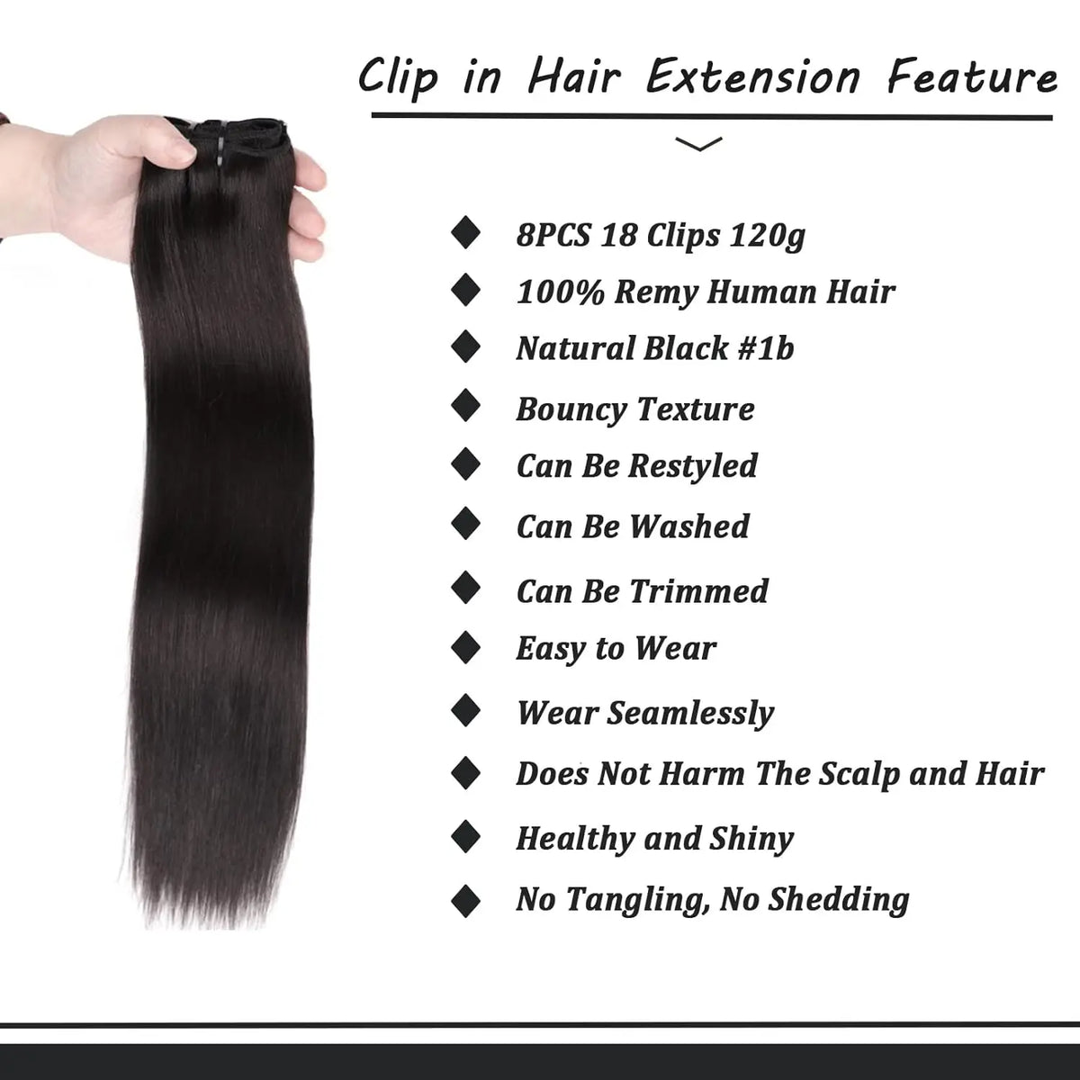 Extensions Cheveux Clip-In Remy Straight – CLEVI Paris