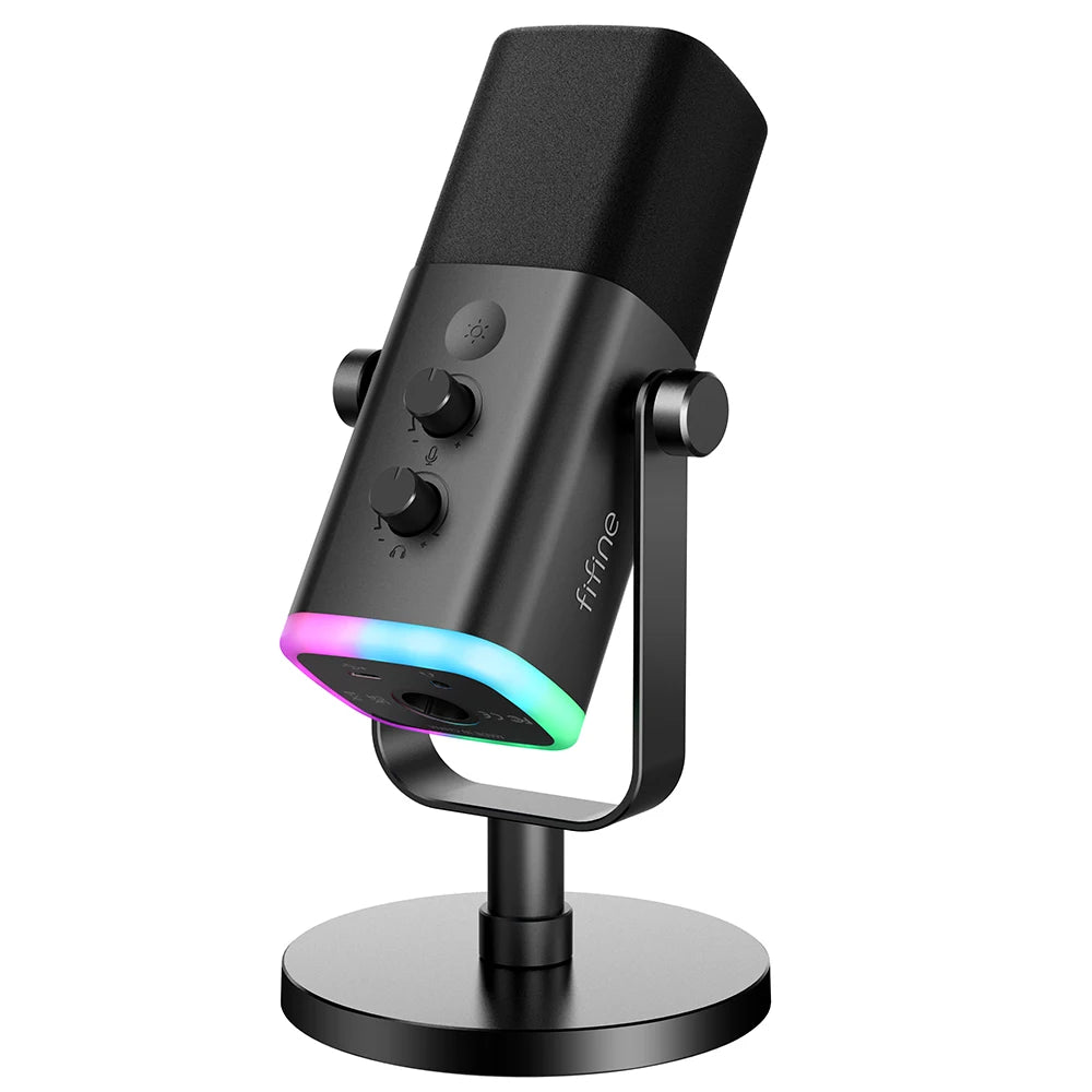 Microphone FIFINE AM8 USB/XLR Dynamique RGB Gaming Podcast – CLEVI Paris