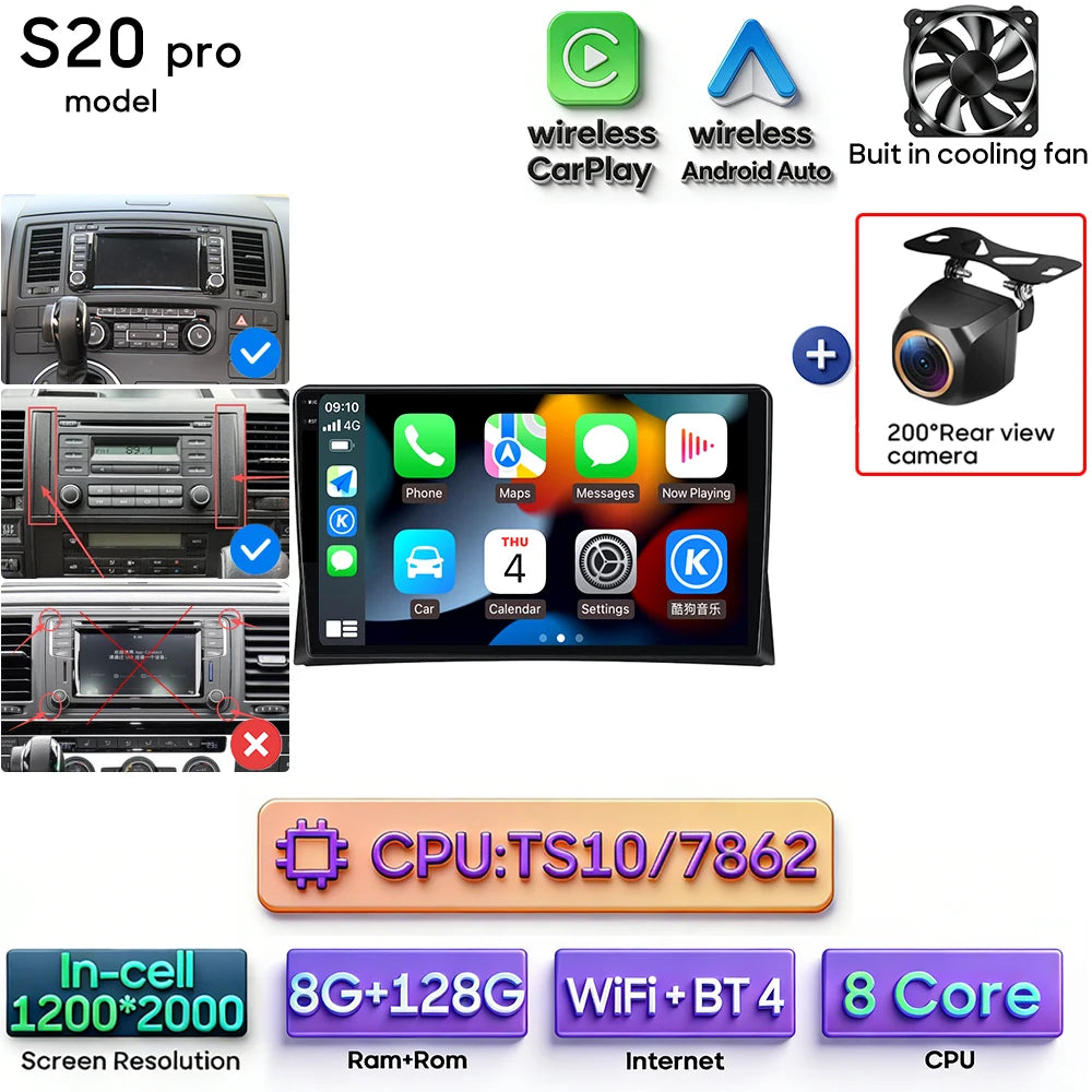 Autoradio Android 9″ VW Multivan T5 – CLEVI Paris