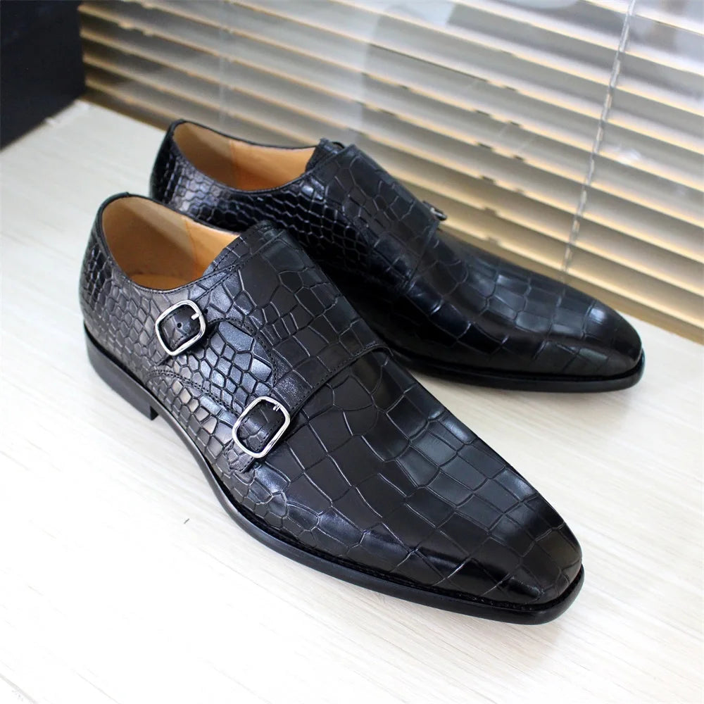 Chaussures homme à double boucle en cuir – CLEVI Paris