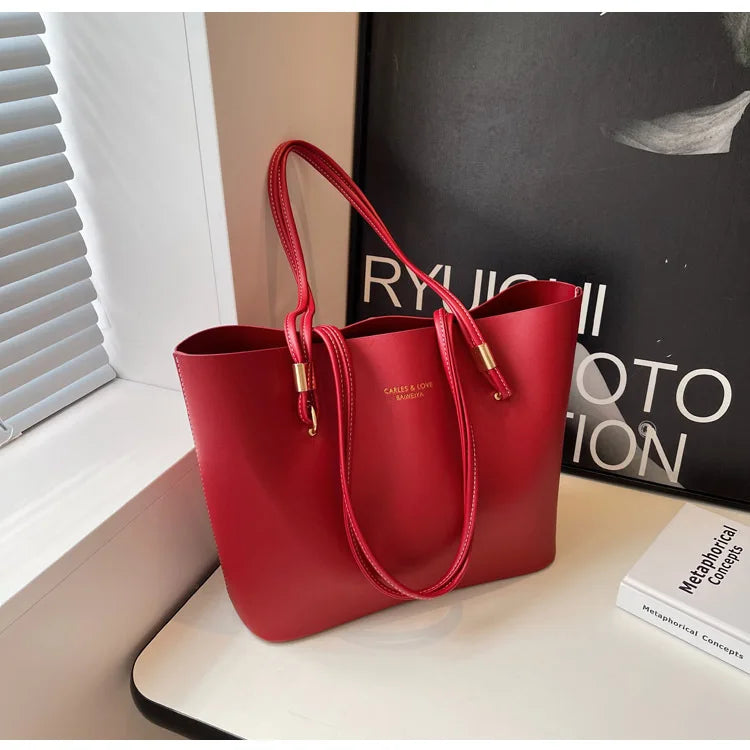 Grand Sac Épaule PU Femme Style Classique 37x12x25cm 600g Décor Lettres – CLEVI Paris