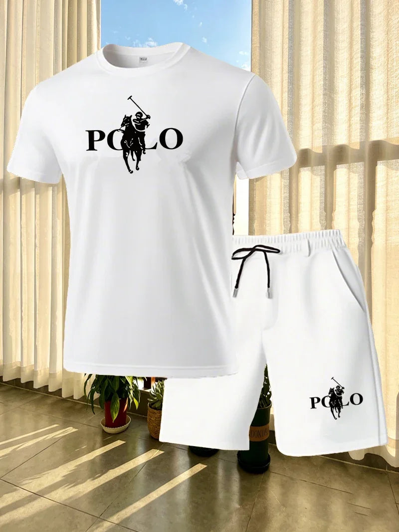 Ensemble homme imprimé t-shirt et short à poches – CLEVI Paris