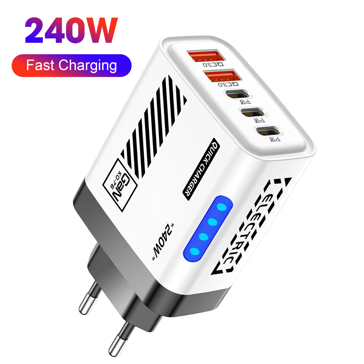 Chargeur GaN 5 Ports 240W USB-C PD Charge Rapide – CLEVI Paris