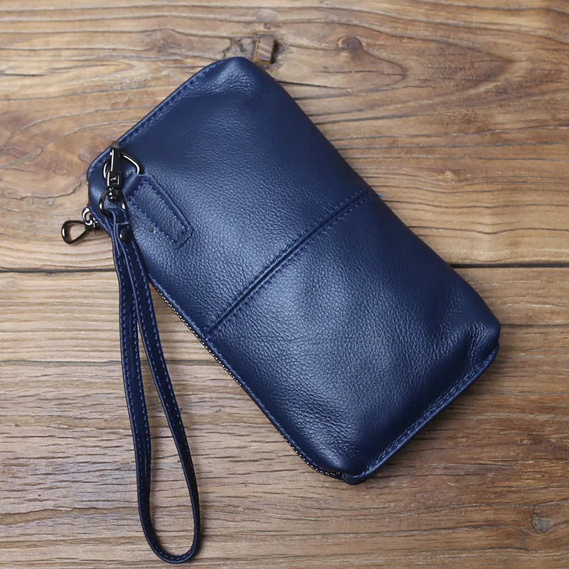 Portefeuille Long Unisexe Cuir Vachette Véritable 2 Formats Fermeture Éclair – CLEVI Paris