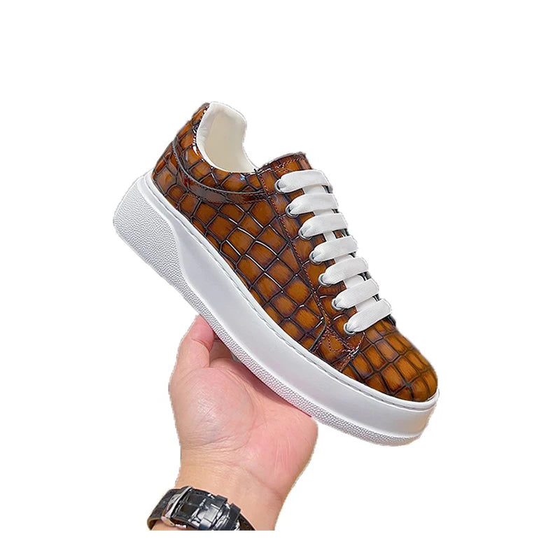 Sneakers basses homme à semelle épaisse – CLEVI Paris