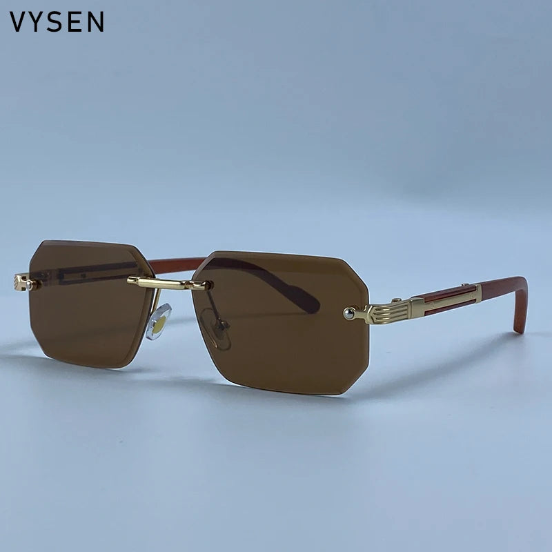 Lunettes de Soleil Rimless Polygone Punk Vintage Homme – CLEVI Paris