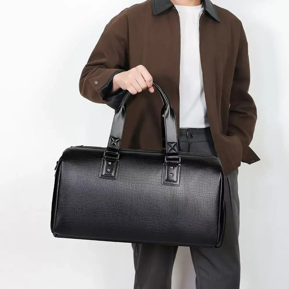 Sac de Voyage Homme PU Imperméable Grande Capacité 50x24x24cm – CLEVI Paris