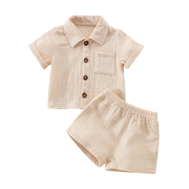 Ensemble bébé haut et short en coton mélangé – CLEVI Paris