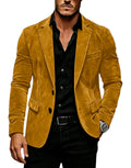 Blazer en daim vintage pour homme, coupe ajustée, 2 boutons, revers cranté, veste de costume décontractée, smoking formel pour affaires, mariage, fête, usage quotidien
