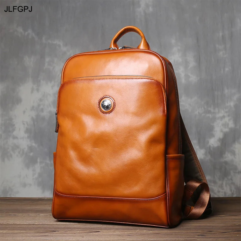 Sac à Dos Cuir Vache Tanné Végétal Laptop Unisexe – CLEVI Paris
