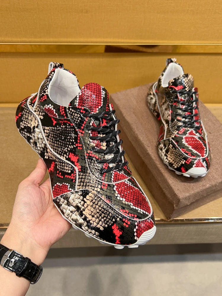 Sneakers Cuir Serpent Homme Multicolore – CLEVI Paris