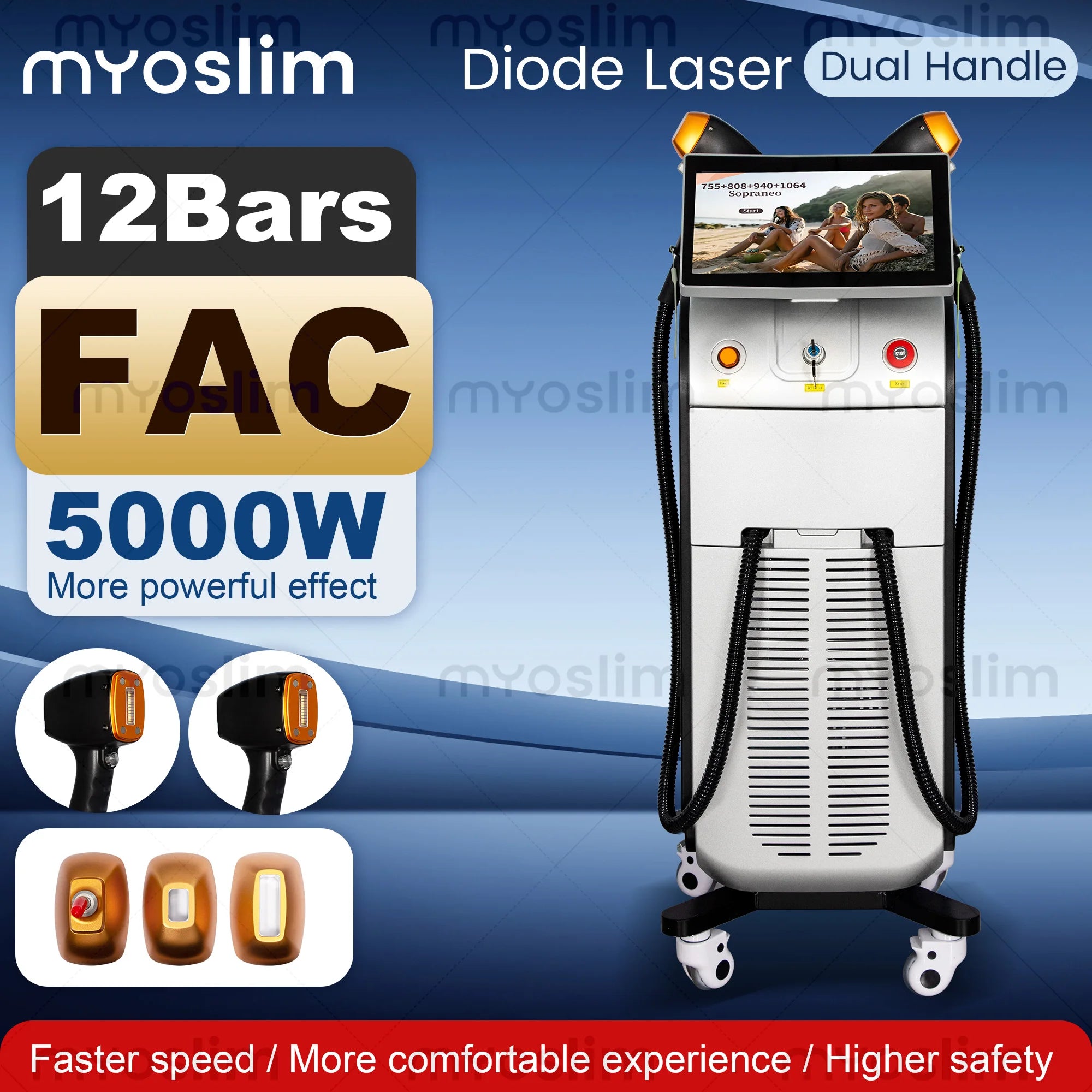 Machine Laser Diode 808nm 5000W FAC Épilation Permanente Professionnelle – CLEVI Paris
