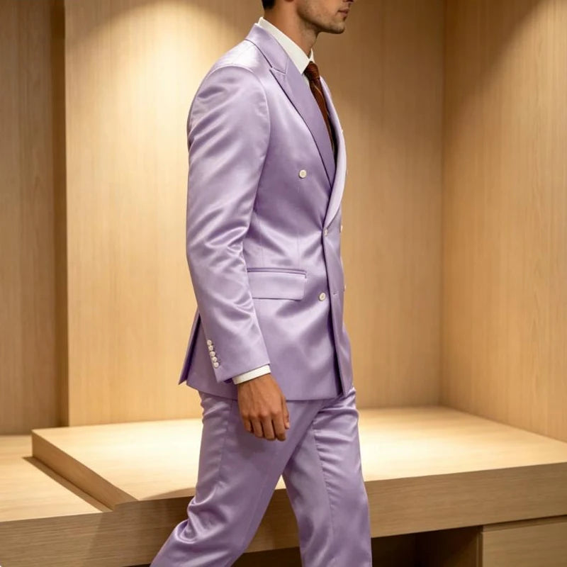 Smoking homme 2 pièces en satin – CLEVI Paris