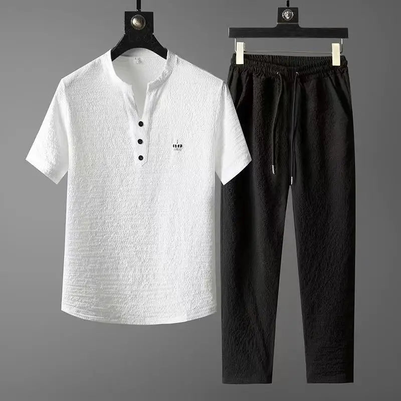 Ensemble Chemise + Pantalon Homme Business Casual Été KOLMAKOV – CLEVI Paris