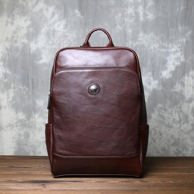 Sac à Dos Cuir Vache Tanné Végétal Laptop Unisexe – CLEVI Paris