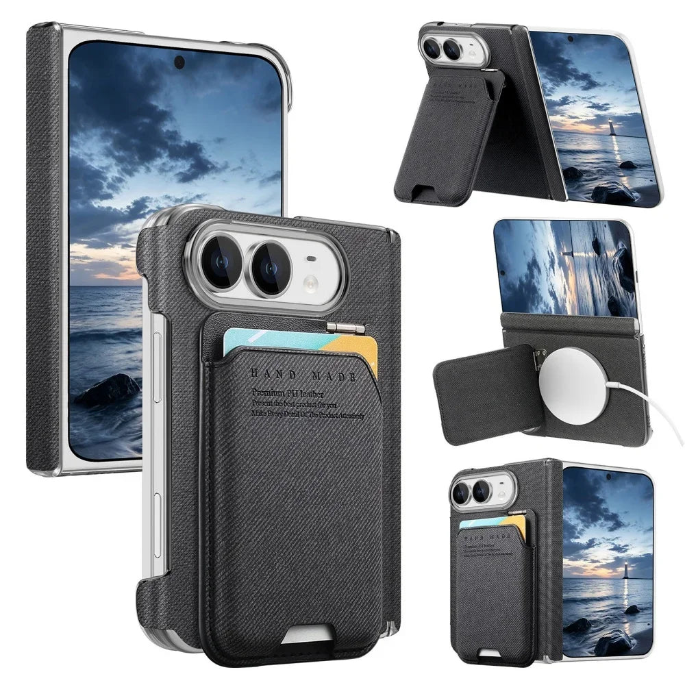 Porte-cartes iPhone Duo magnétique avec support – CLEVI Paris