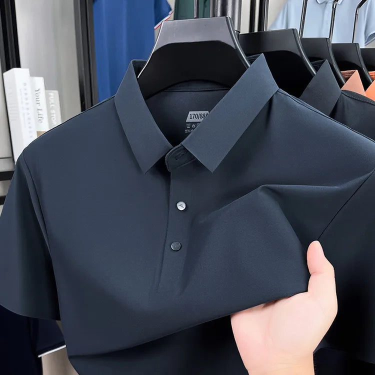 Polo Homme Sans Coutures Séchage Rapide Nylon-Spandex Col Renforcé 12 Couleurs M-4XL – CLEVI Paris