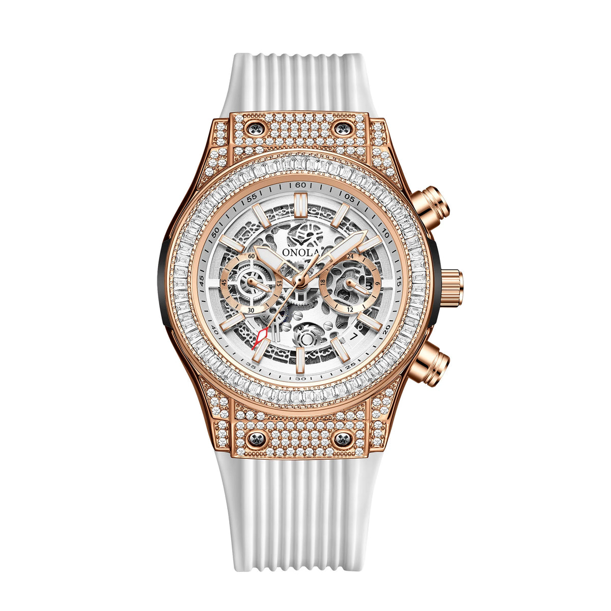 Montre Quartz Tonneau Cadran Creux ONOLA Homme Silicone – CLEVI Paris