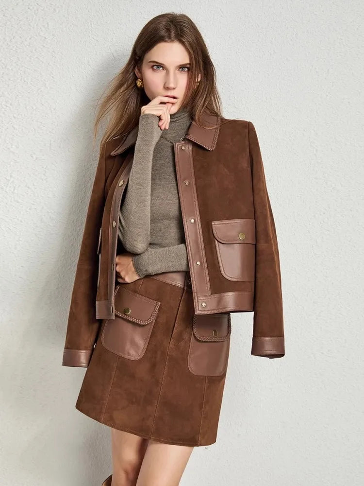 Veste ou jupe femme en cuir de mouton – CLEVI Paris