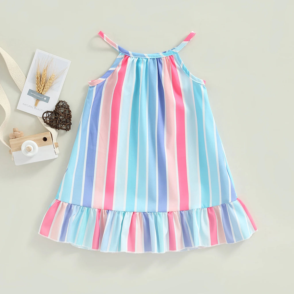 Robe bébé fille rayée à volants – CLEVI Paris