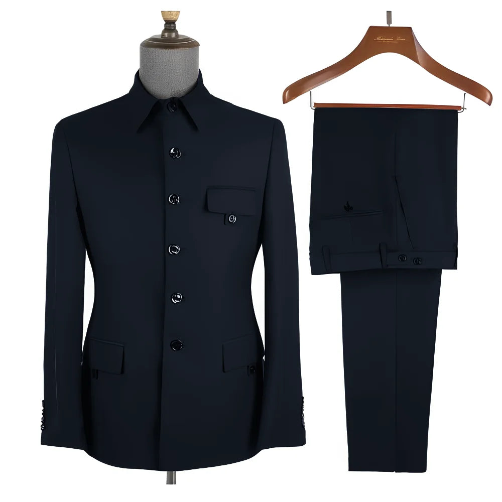 Costume homme 2 pièces, col montant – CLEVI Paris