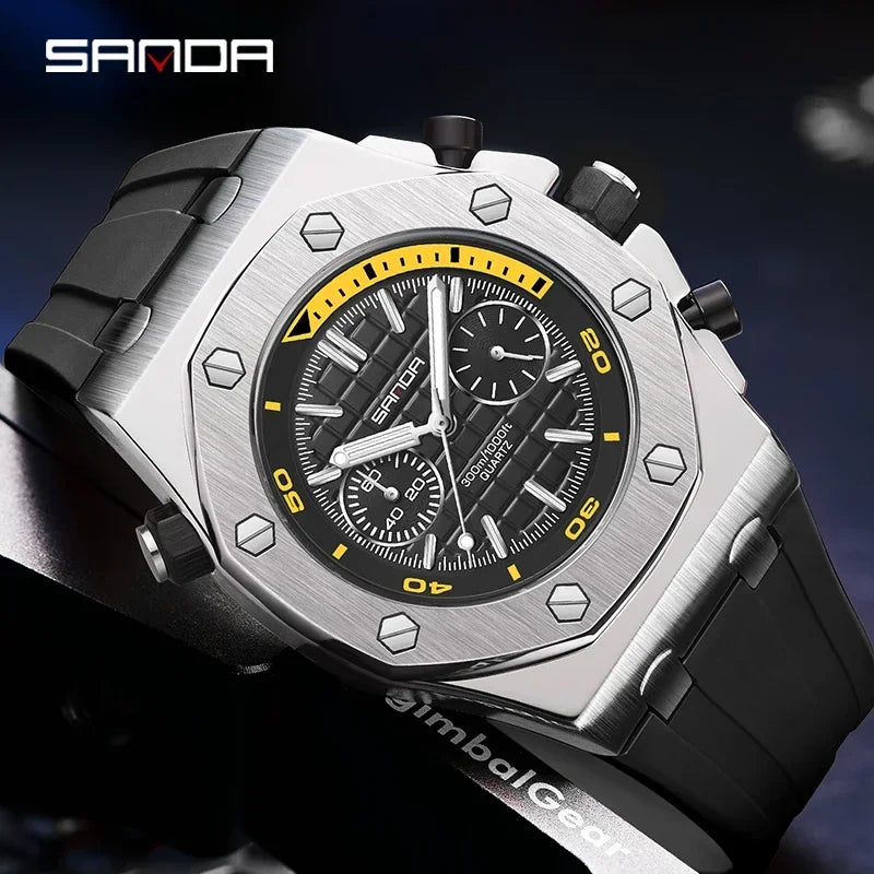 Montre Militaire Double Affichage SANDA 7027 Homme PU – CLEVI Paris