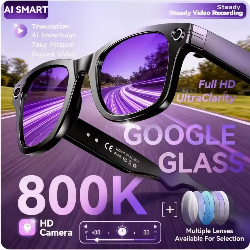 Lunettes IA 800W Caméra Double Objectif Bluetooth Traduction – CLEVI Paris