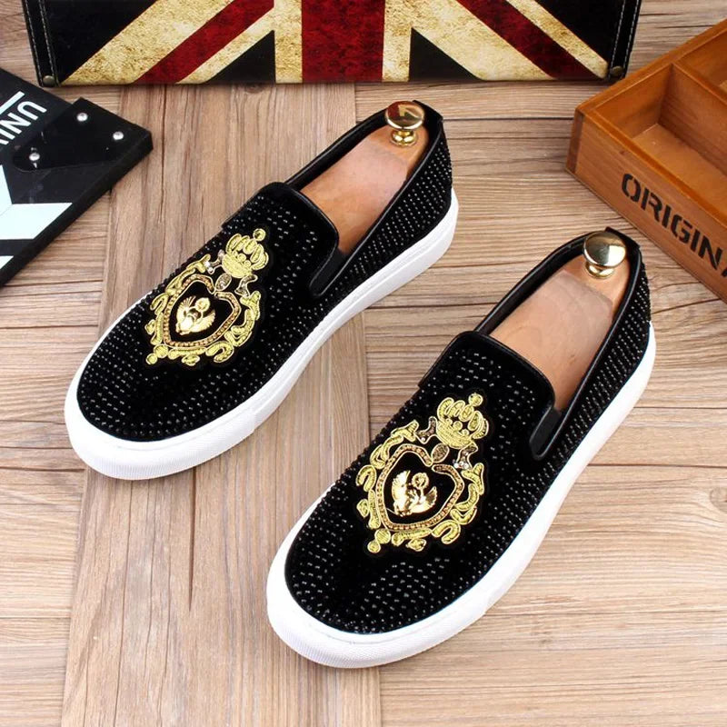 Sneakers Homme Broderies & Strass Casual – CLEVI Paris