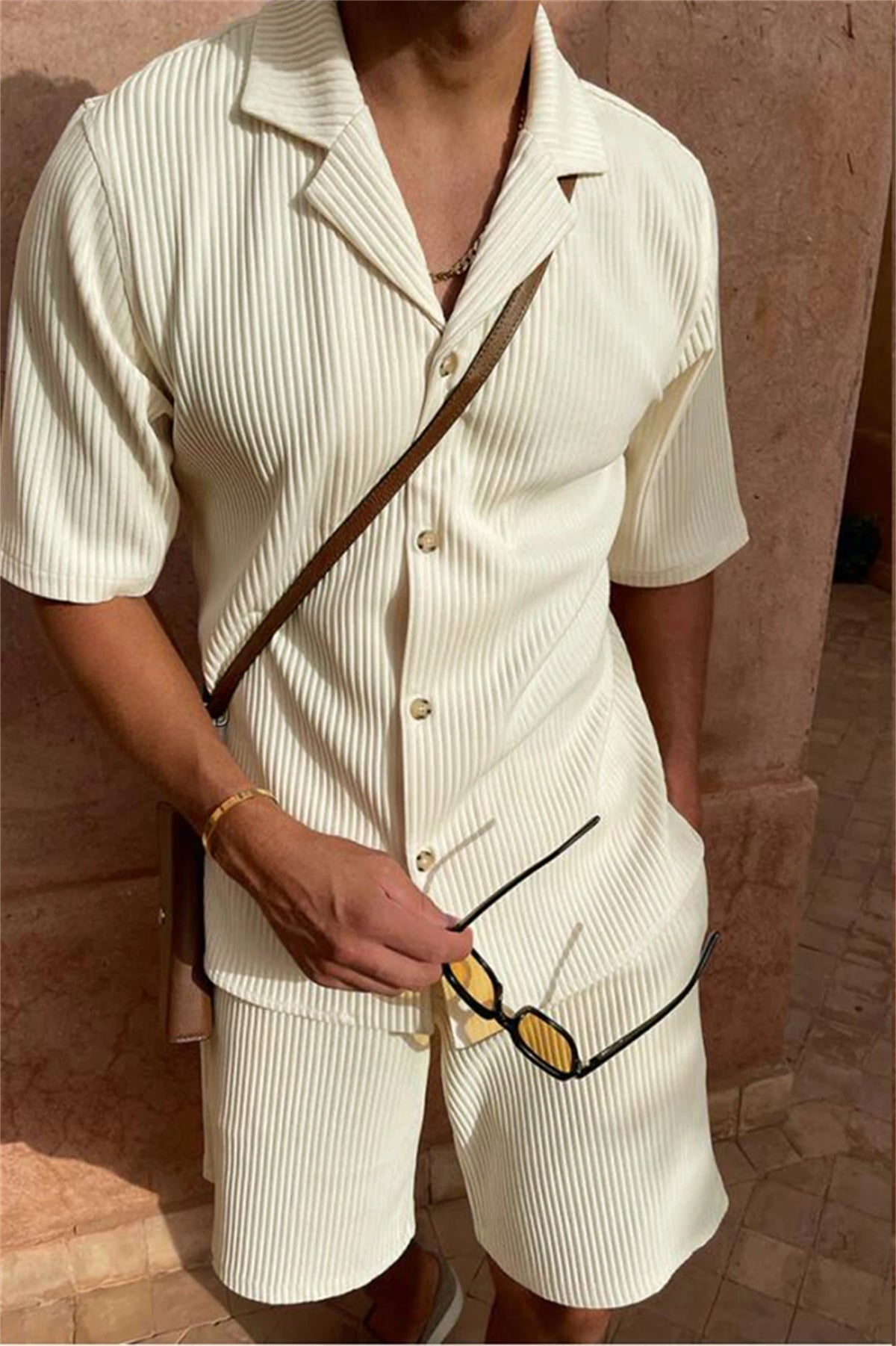 Ensemble homme chemise manches courtes et short – CLEVI Paris