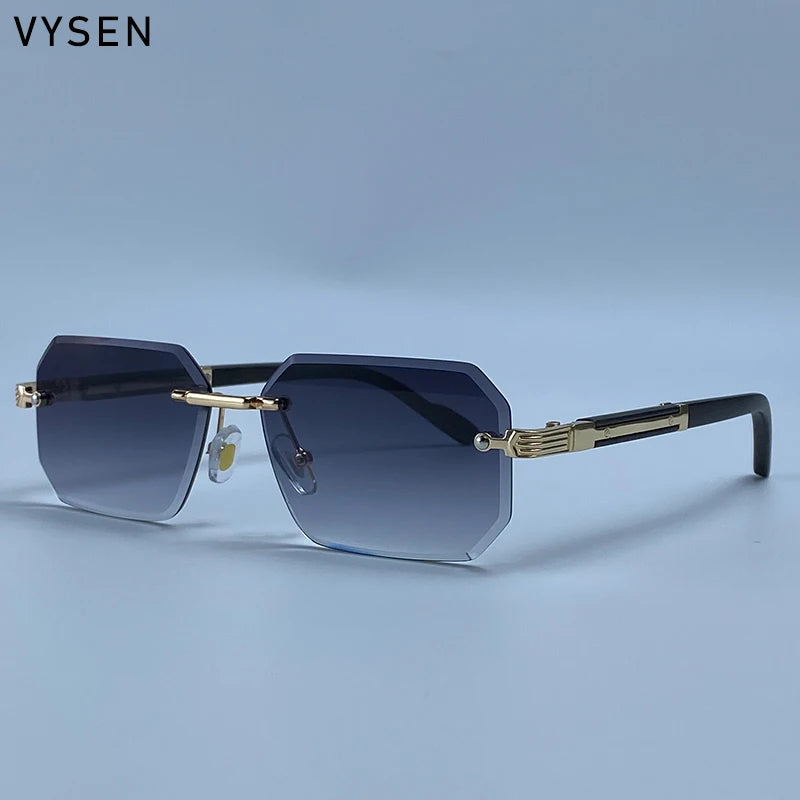 Lunettes de Soleil Rimless Polygone Punk Vintage Homme – CLEVI Paris
