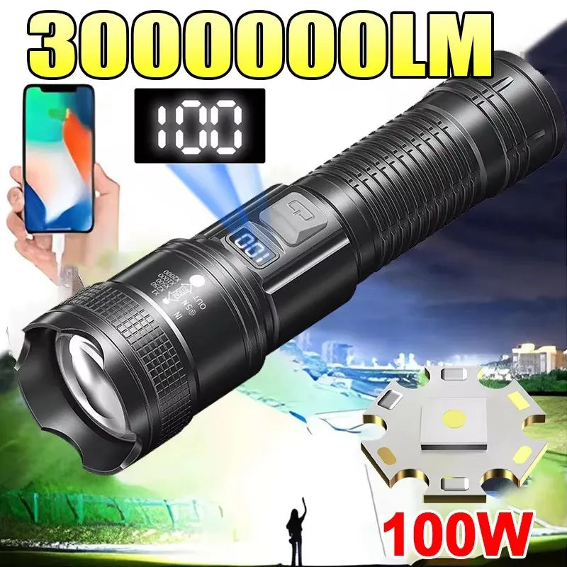 Lampe Torche LED Tactique Rechargeable USB Zoom 1500m – CLEVI Paris