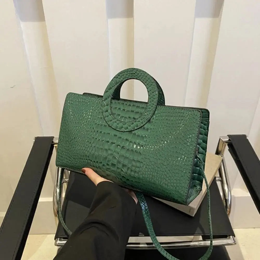 Sac Hobo Femme Cuir PU Motif Croco Grande Capacité Rétro Unisexe – CLEVI Paris