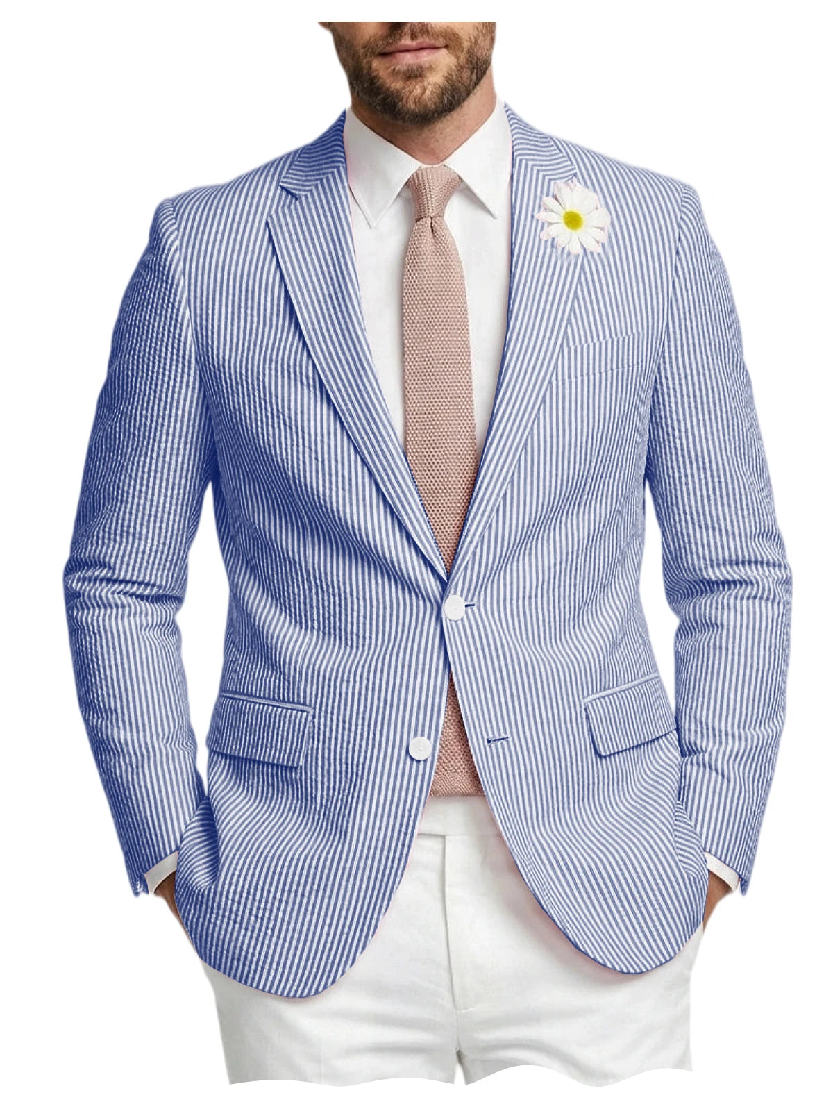Blazer homme en tweed à chevrons, coupe droite – CLEVI Paris