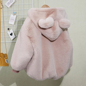 Veste enfant fausse fourrure à capuche – CLEVI Paris