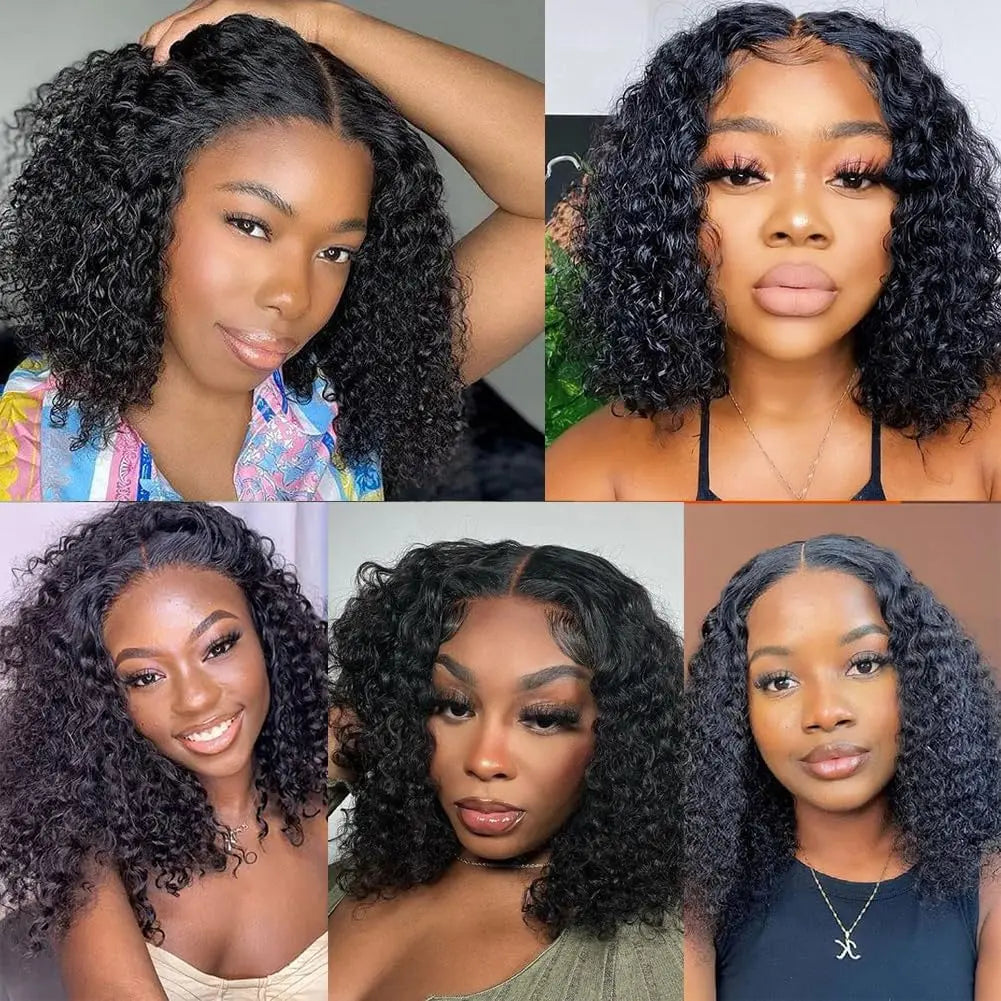 Perruque bob Deep Wave cheveux humains – CLEVI Paris