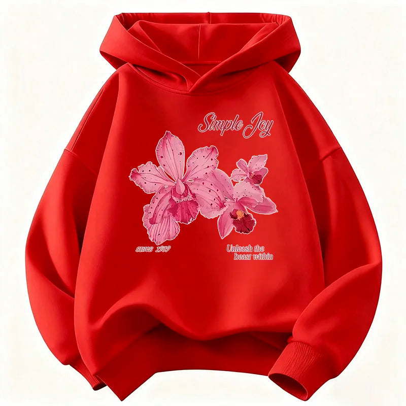 Sweat à capuche enfant motif floral – CLEVI Paris