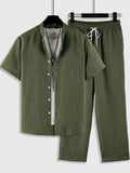 Ensemble homme chemise col montant et pantalon – CLEVI Paris